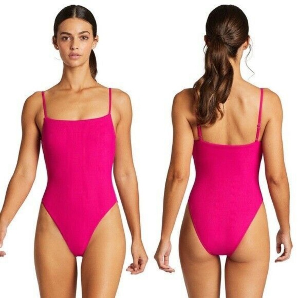 NWT! Vitamin A Jenna High Leg Fuchsia Pink One Piece - EcoLu 🌸